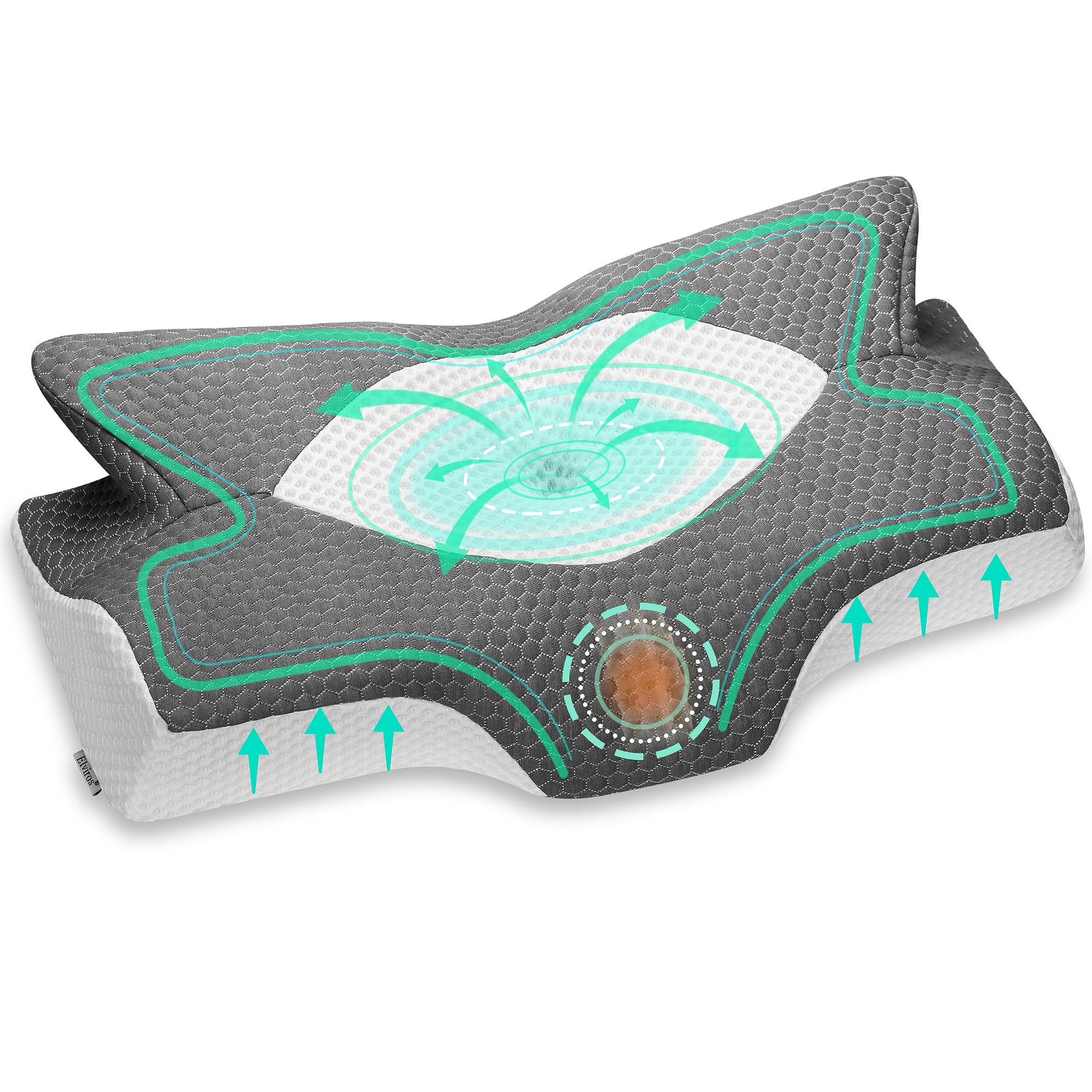 Elviros front profile view showing ergonomic cervical shape and support