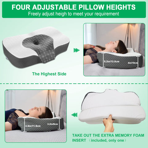 Elviros removed insert detail displaying modular memory-foam for customizable height