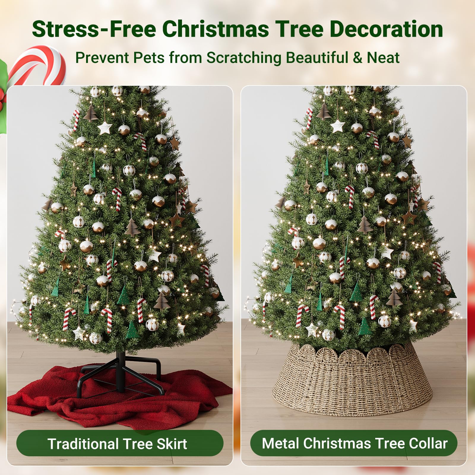 ELYKEN assembled on artificial tree concealing stand for polished presentation
