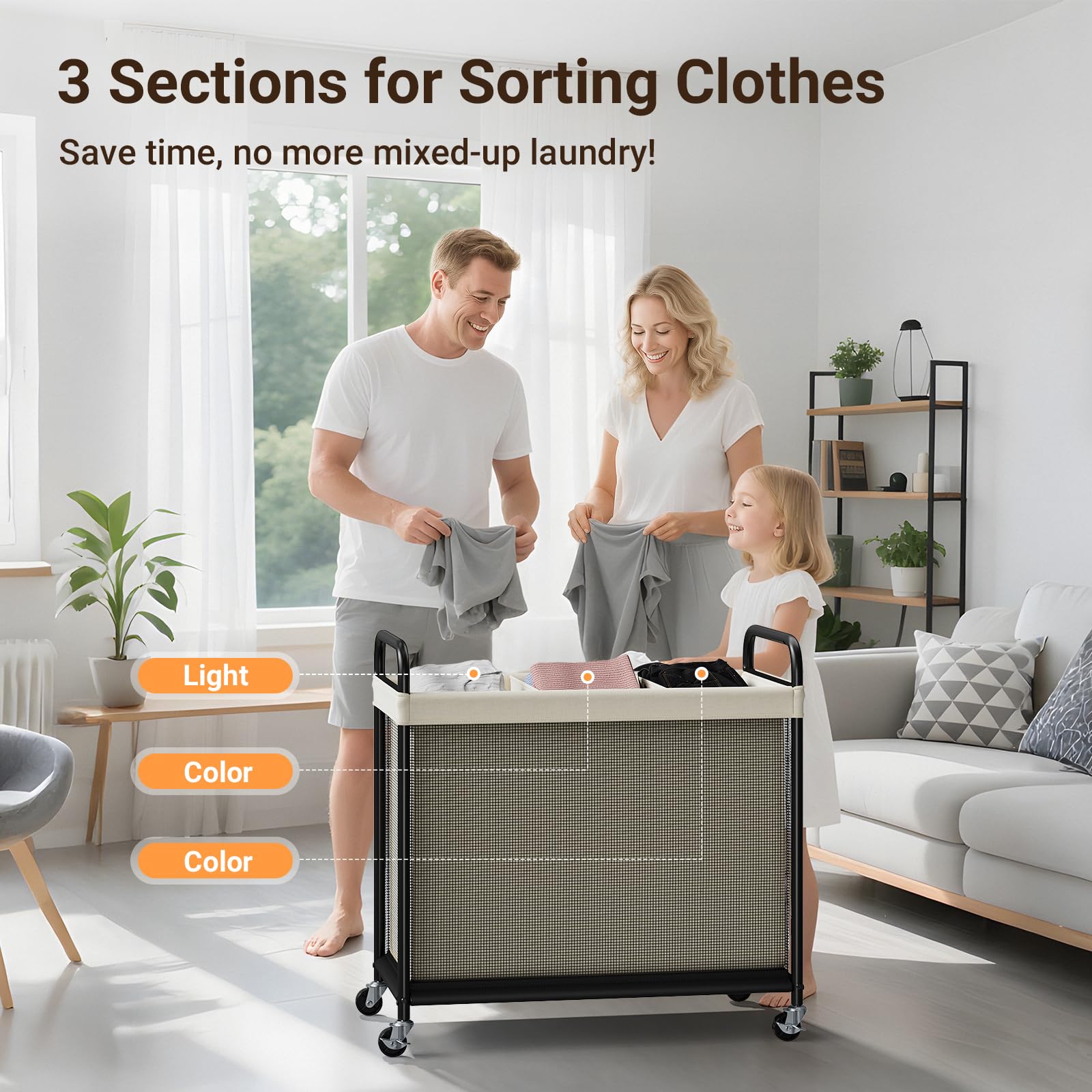 ELYKEN placed in a bathroom to save space and keep laundry organized