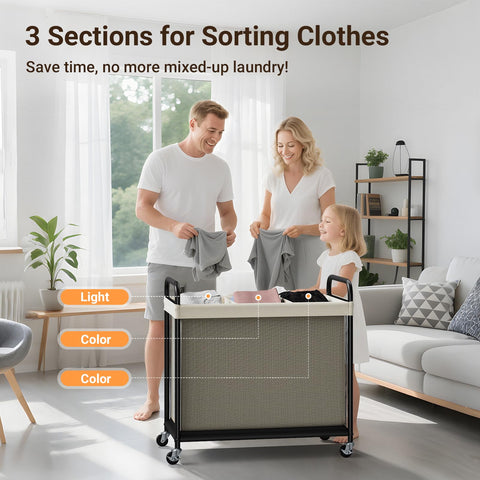 ELYKEN placed in a bathroom to save space and keep laundry organized