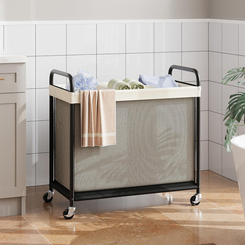 ELYKEN next to a washing machine illustrating size and 120L capacity