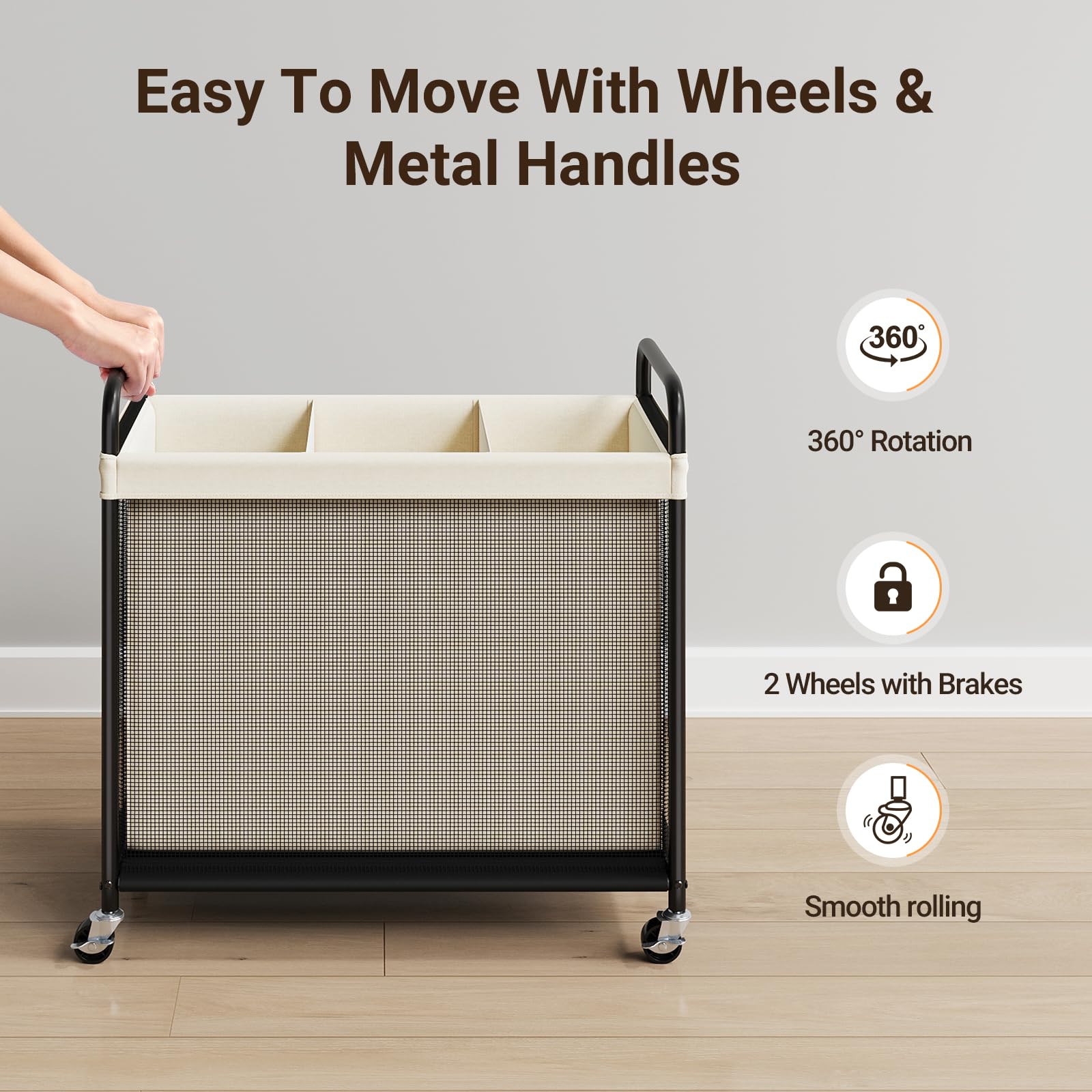 ELYKEN caster wheels with two brakes for smooth rolling and secure locking