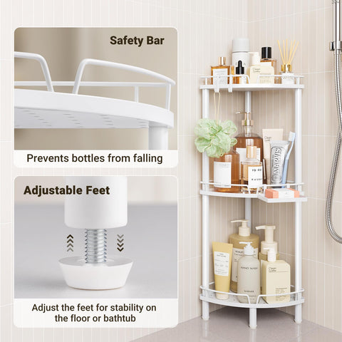 ELYKEN removable hooks and soap tray keeping razors and sponges tidy