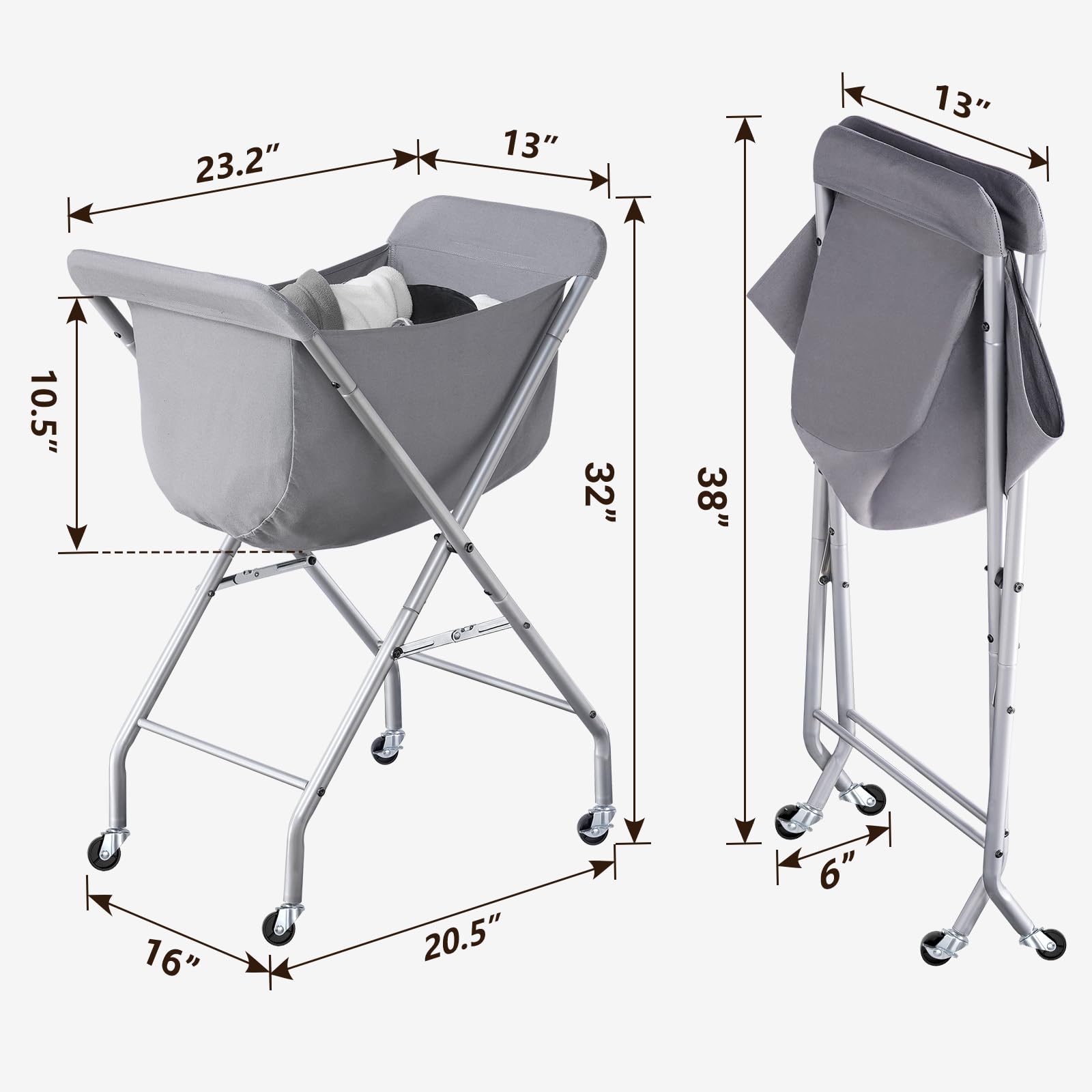 ELYKEN view of casters rolling smoothly with two lockable wheels for secure stopping