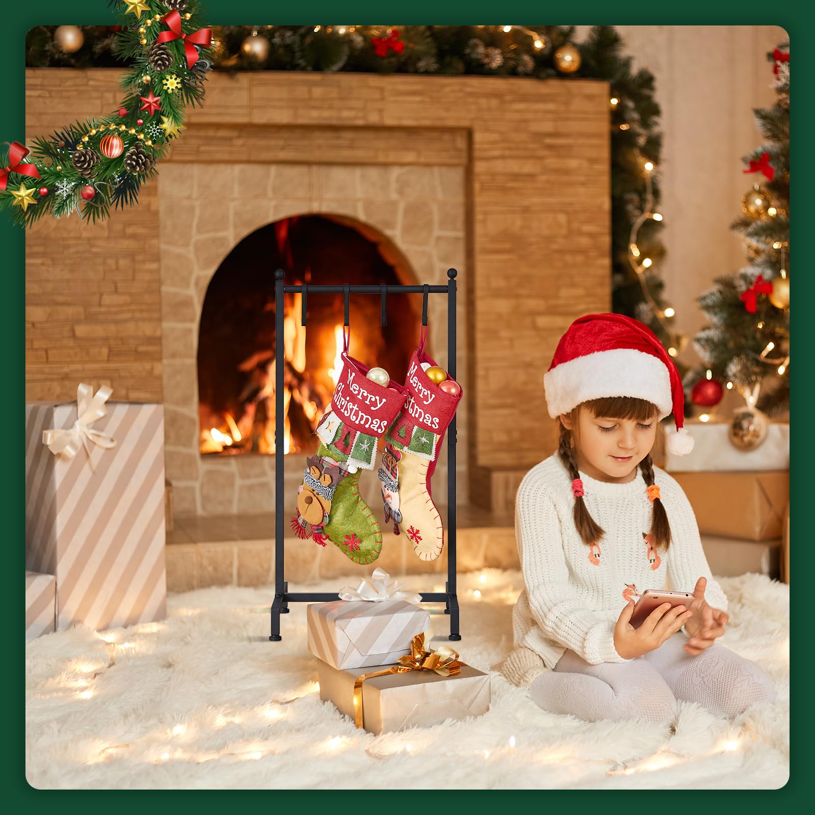 ELYKEN lifestyle shot in living room demonstrating mantel-free placement