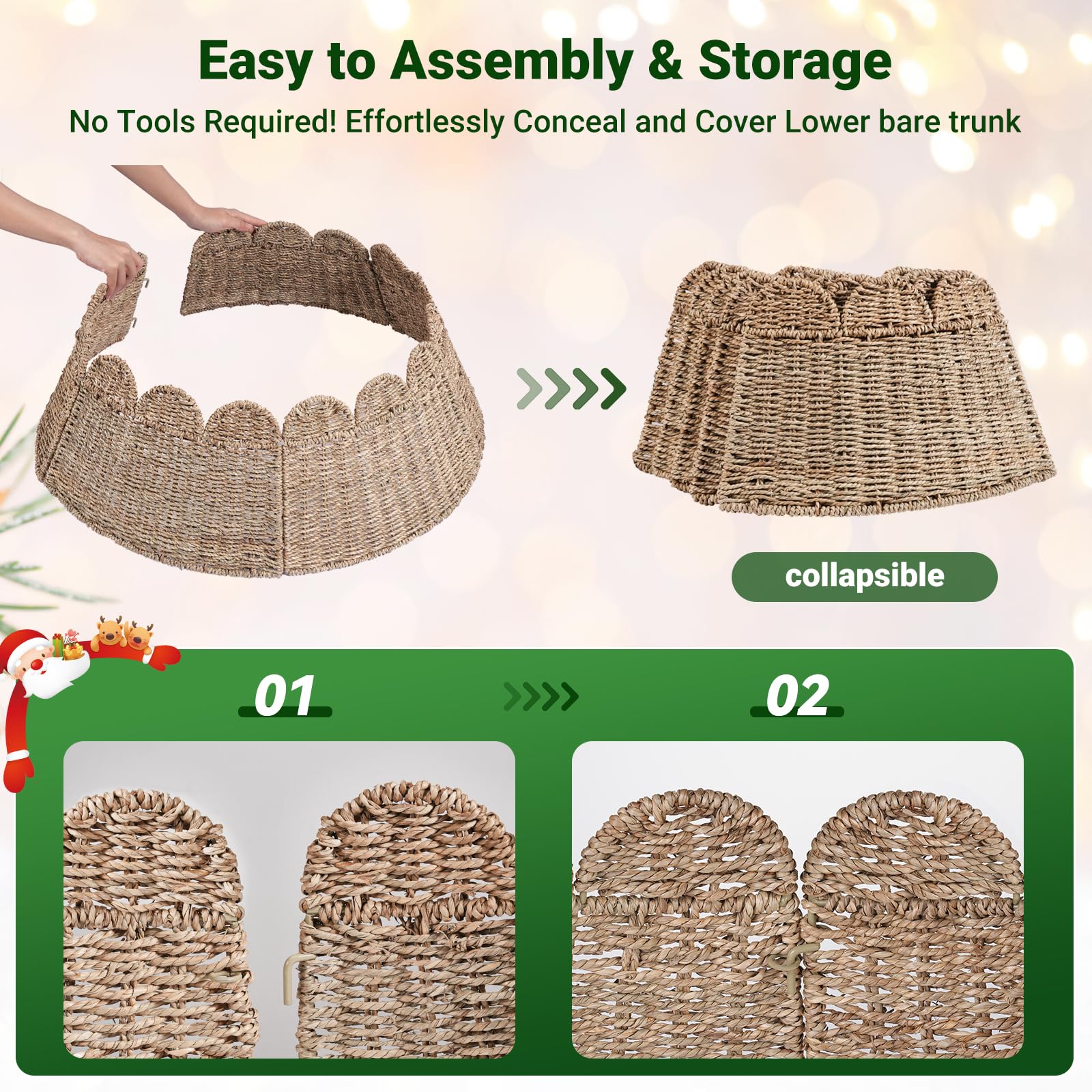 ELYKEN tree collar styled with wrapped gifts enhancing holiday display appeal