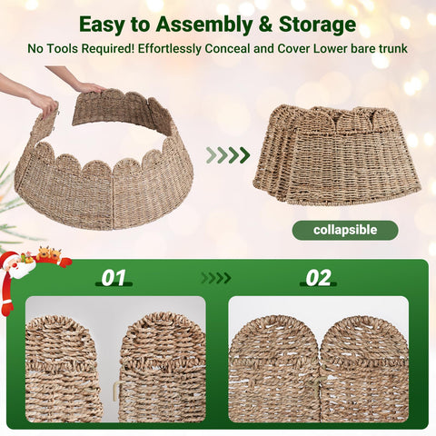 ELYKEN tree collar styled with wrapped gifts enhancing holiday display appeal
