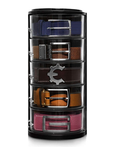 ELYPRO clear front view showing neat belt storage and quick visibility