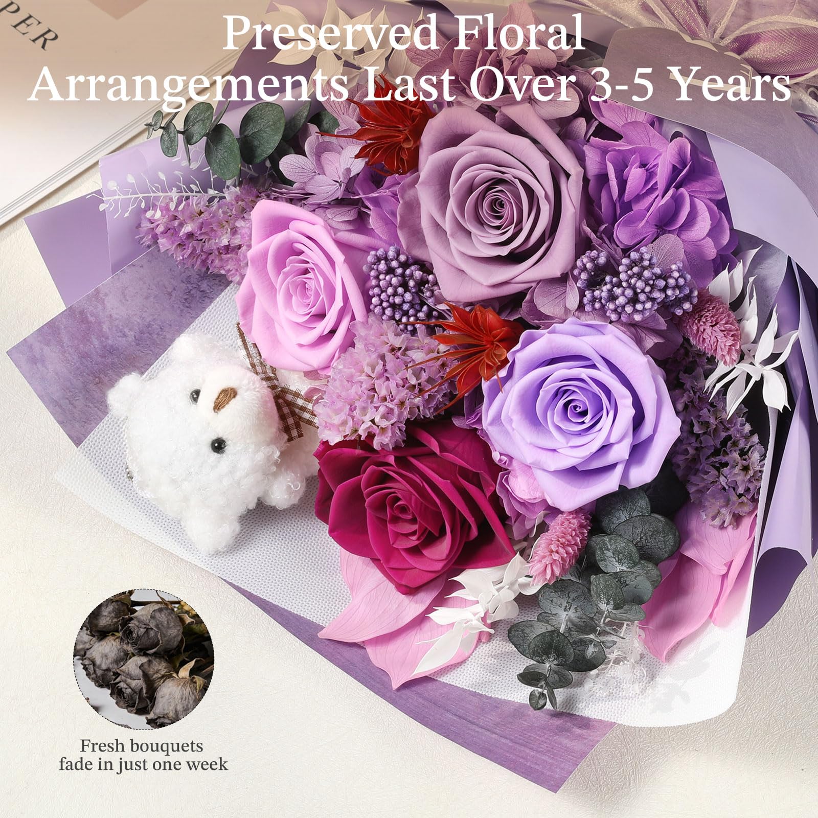 Emibele small bear detail adding charm and keepsake appeal to the arrangement