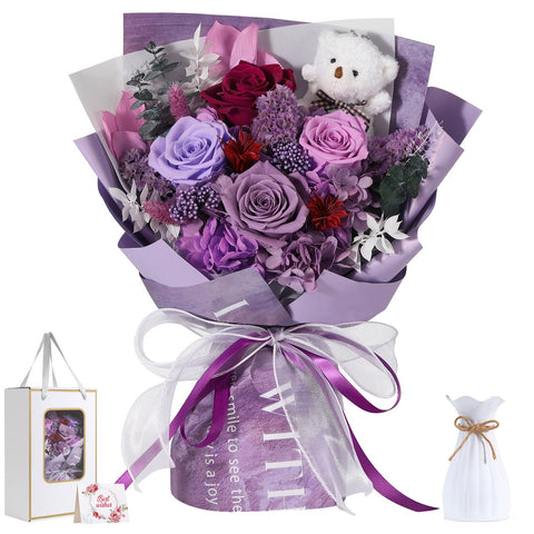 Emibele front box showing bouquet and gift-ready presentation benefit lasting gifting