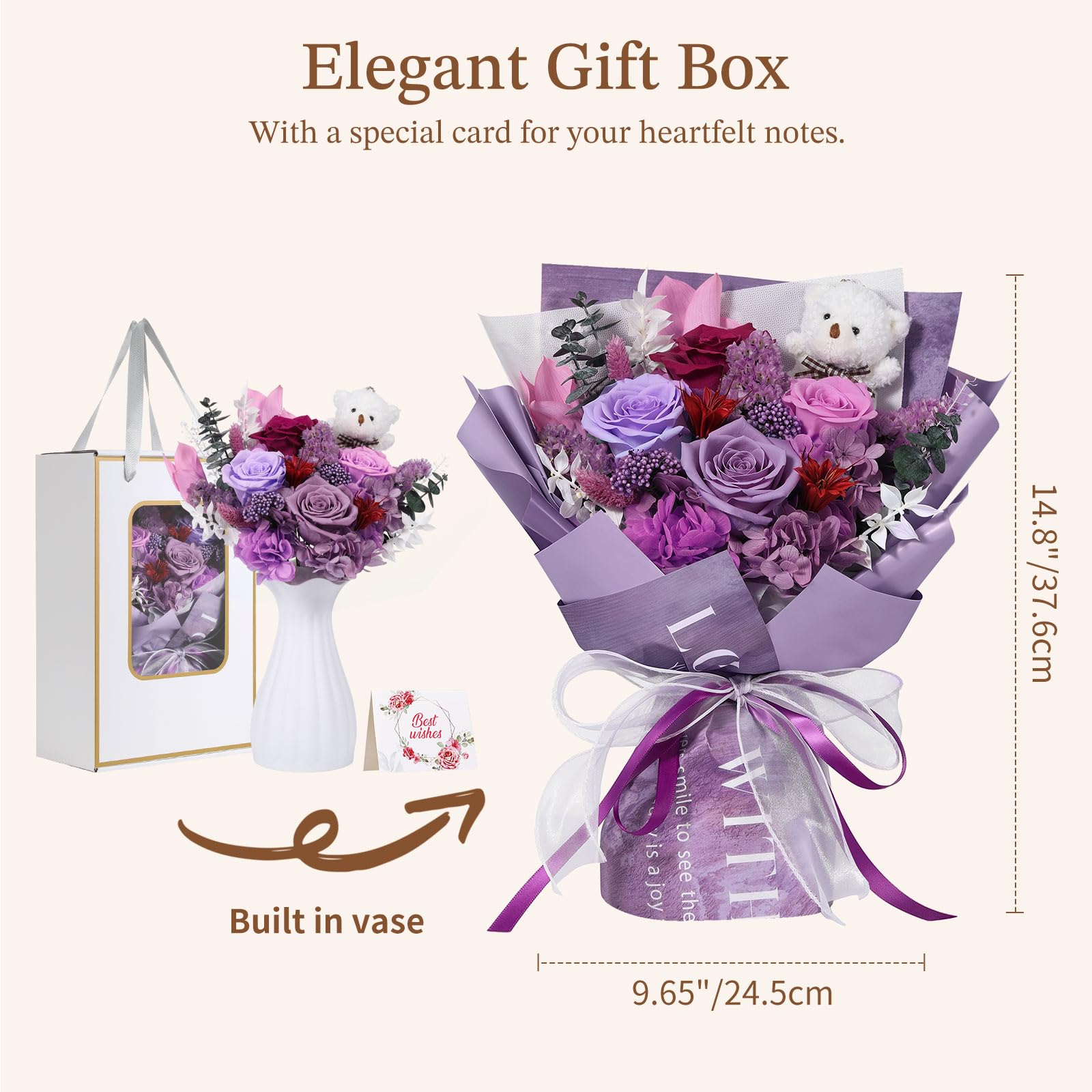 Emibele bouquet on coffee table creating cozy decor and instant room uplift