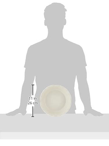 Emile Henry held in hand to show 9-inch scale and user-friendly serving size