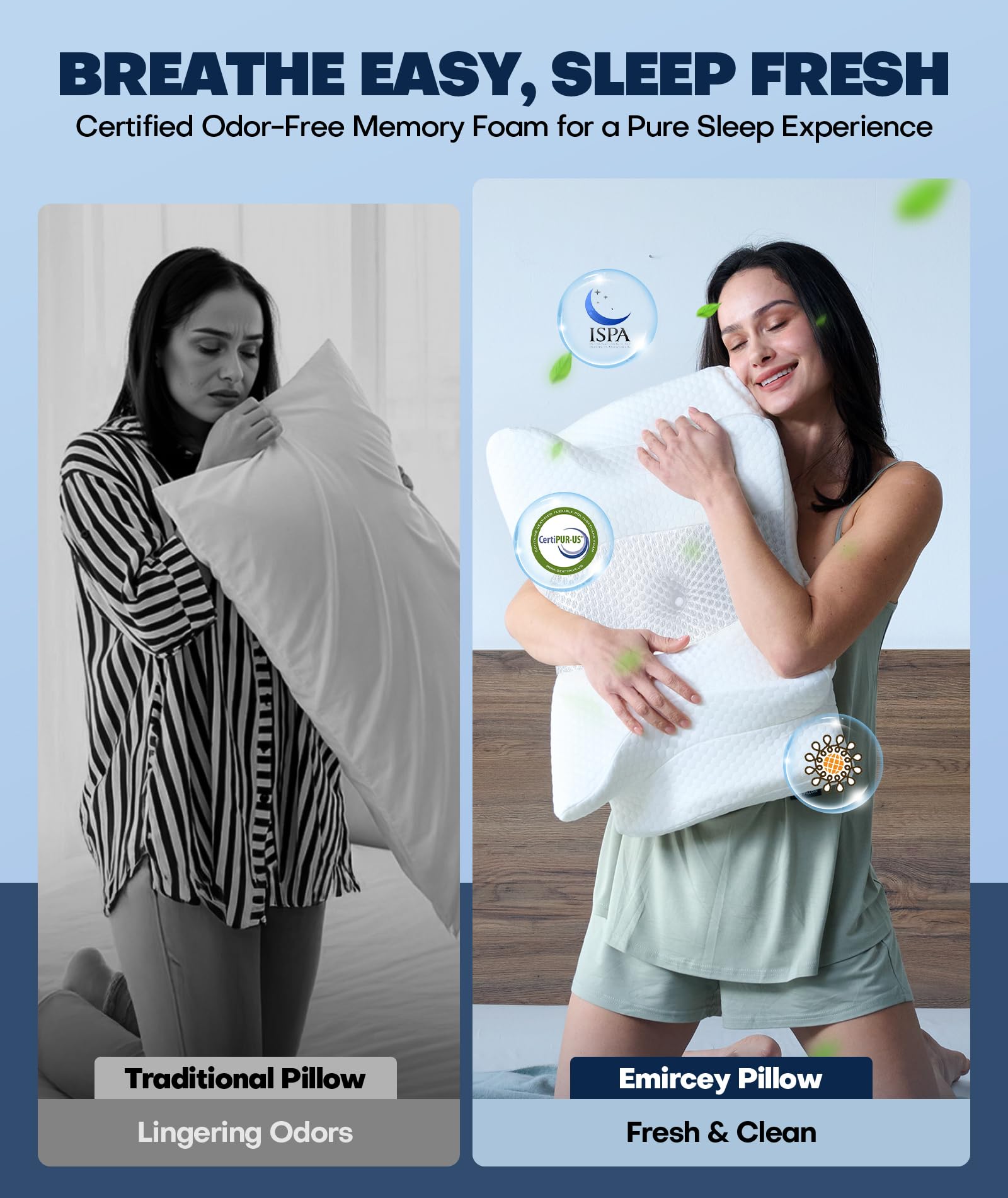 Emircey pillow size scale next to ruler for accurate dimensions