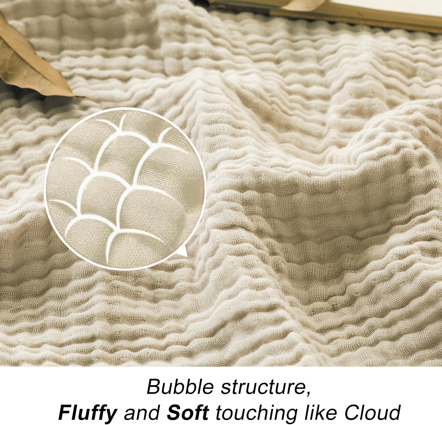EMME folded blanket on sofa for quick layering and decor benefit