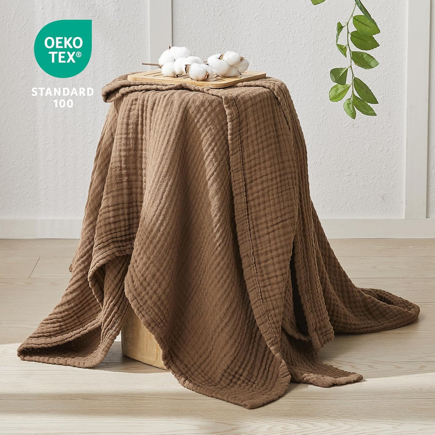 EMME close-up of muslin weave highlighting soft breathable cotton comfort