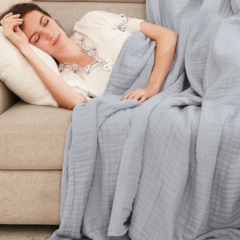 EMME close-up of four-layer cotton weave showing breathable texture and comfort