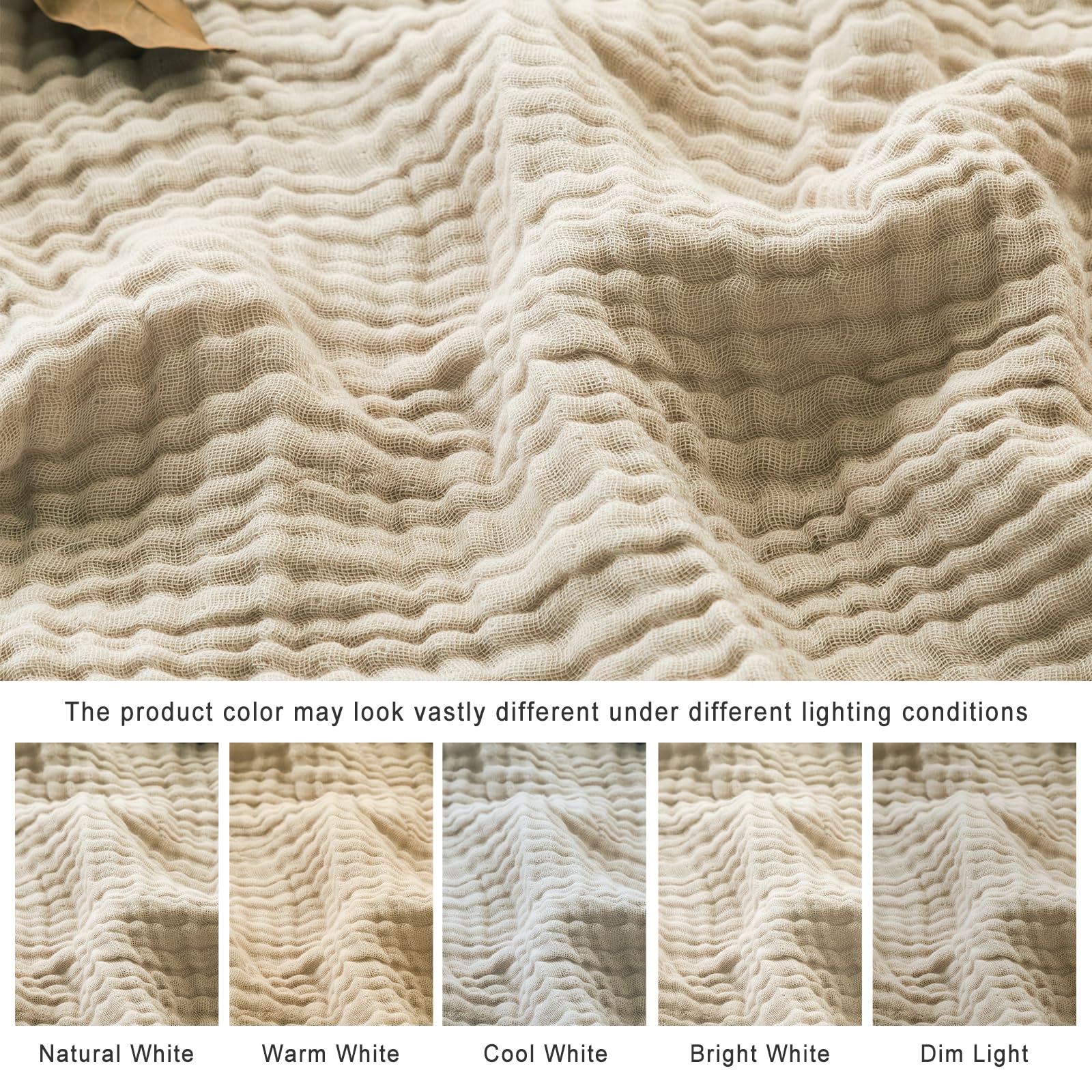 EMME flat lay showing blanket dimensions and heather beige tone