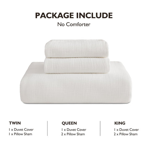 EMME folded duvet set on shelf illustrating compact storage and gifting