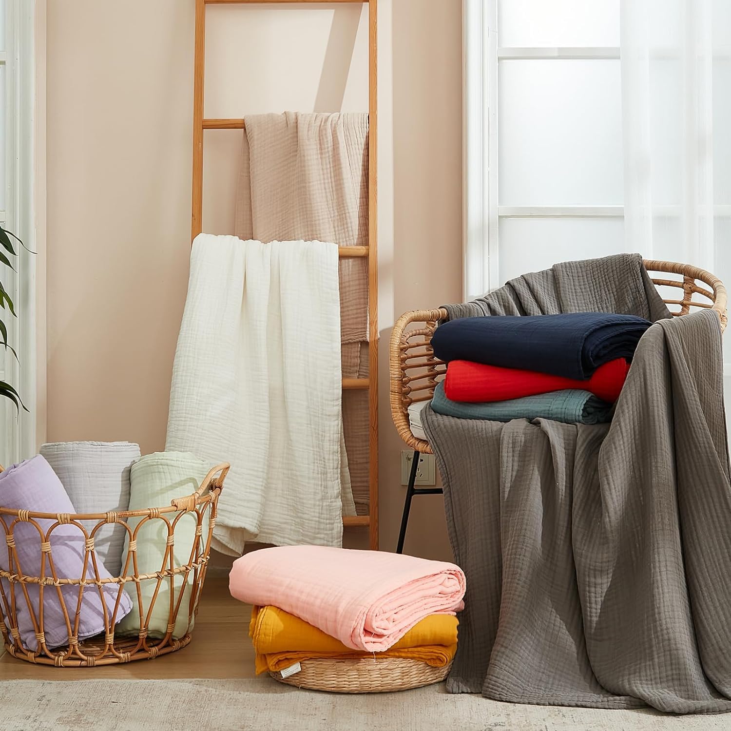EMME blanket spread on bed illustrating lightweight coverage and layering benefit
