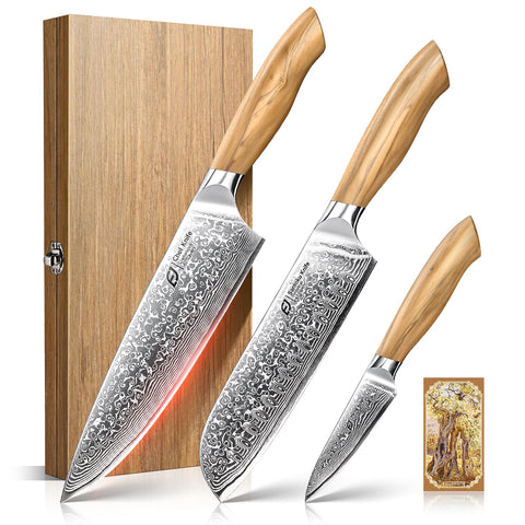 Emojoy front packaging showing boxed knife set and presentation benefit
