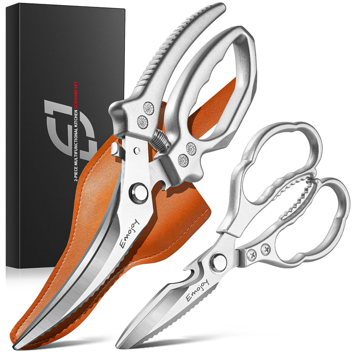 Emojoy front view packaging showing both scissors set and benefit of gift-ready presentation