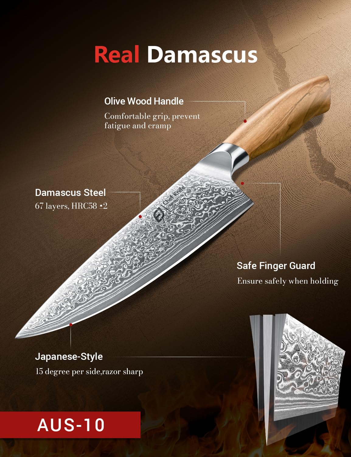 Emojoy santoku slicing vegetables to show precision and control benefit