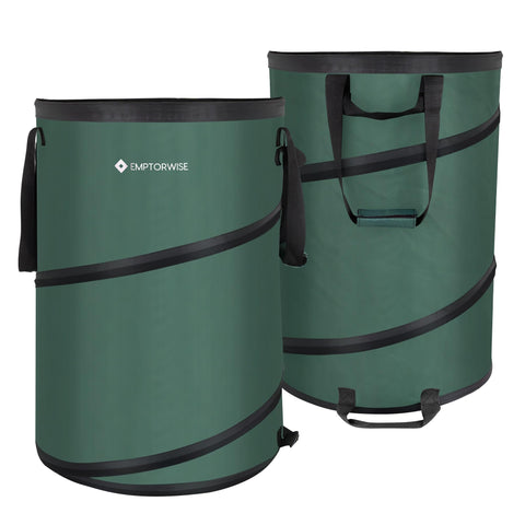 Emptorwise on campsite keeping trash contained during outdoor activities