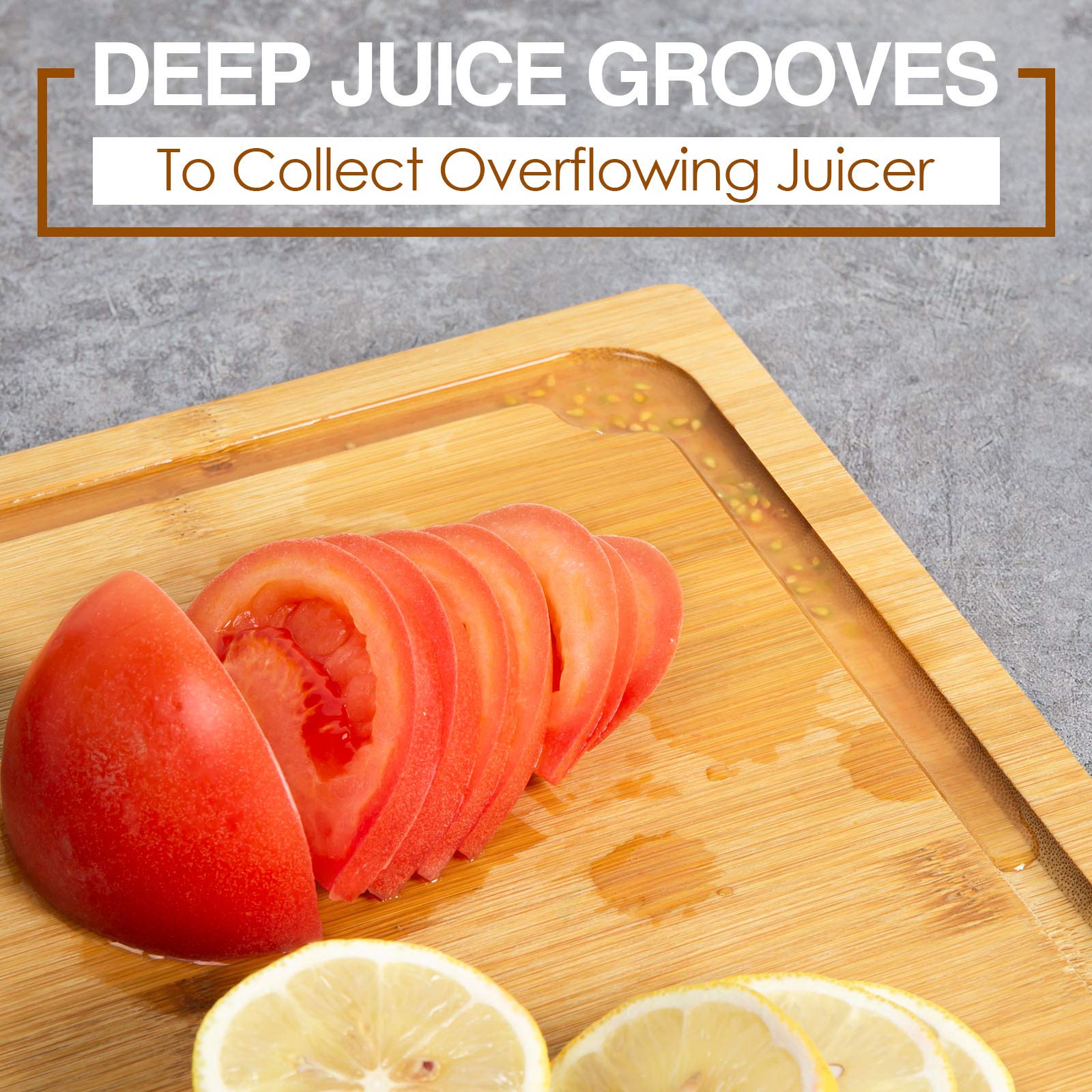 Empune juice groove detail capturing liquids to protect countertops