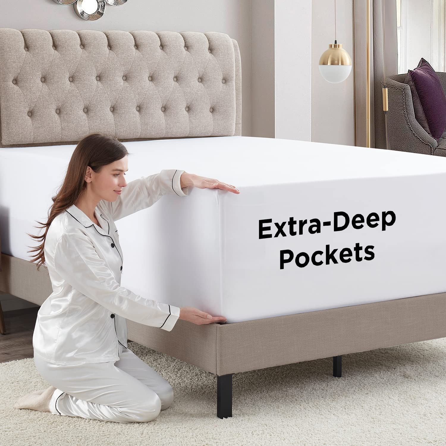 Empyrean Bedding microfiber texture closeup highlighting soft, brushed finish