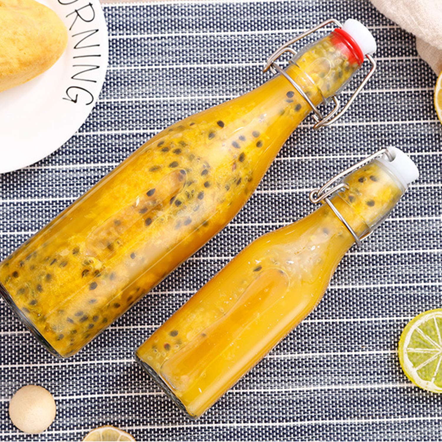 Encheng bottles filled with kombucha in kitchen showing beverage presentation benefit