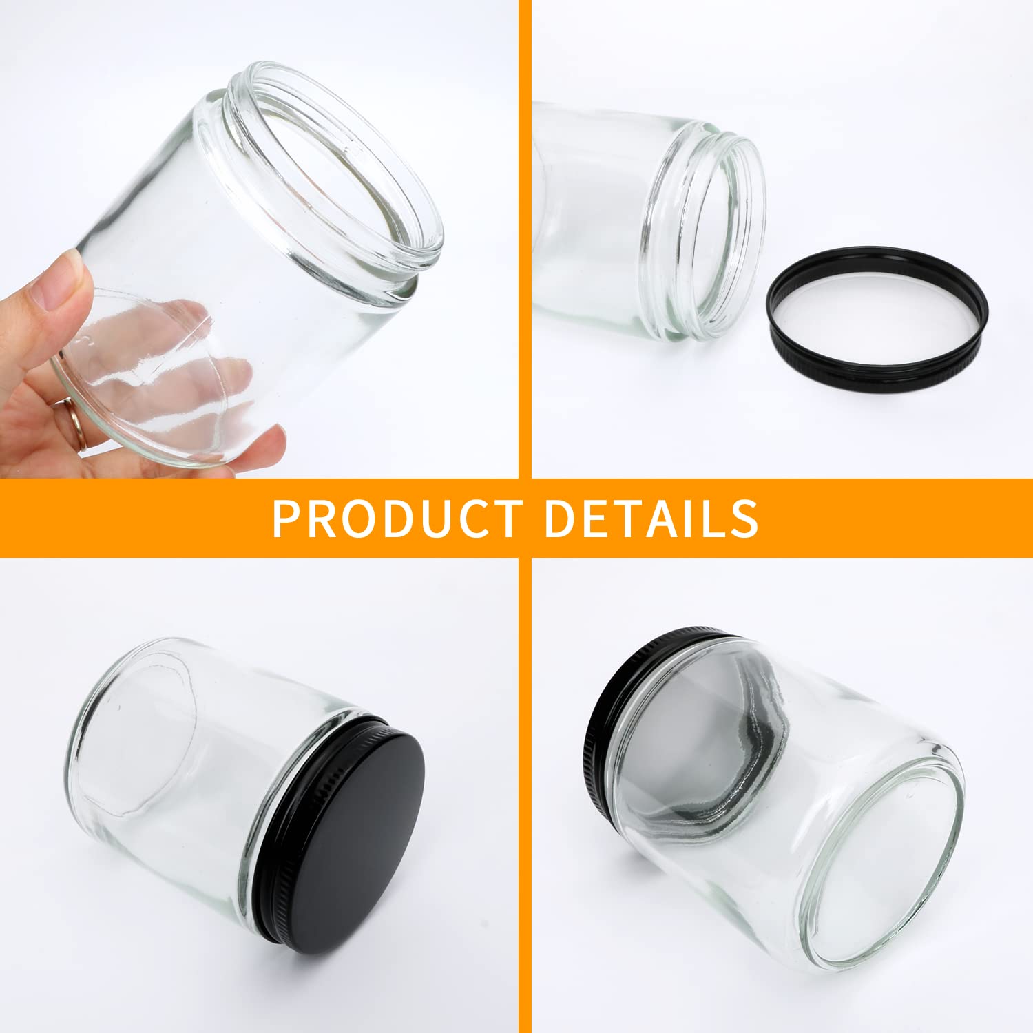 Encheng jar filled with candle demonstrating clean presentation and safety benefit