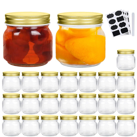 Encheng front view of 24-pack half pint jars showing packaging and organized storage benefit
