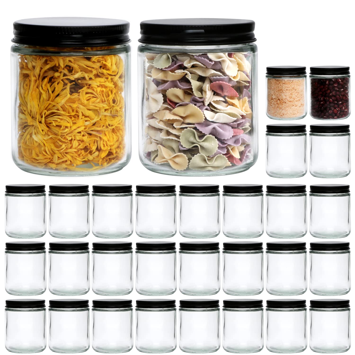 Encheng front view of clear jar showing neat appearance and storage benefit
