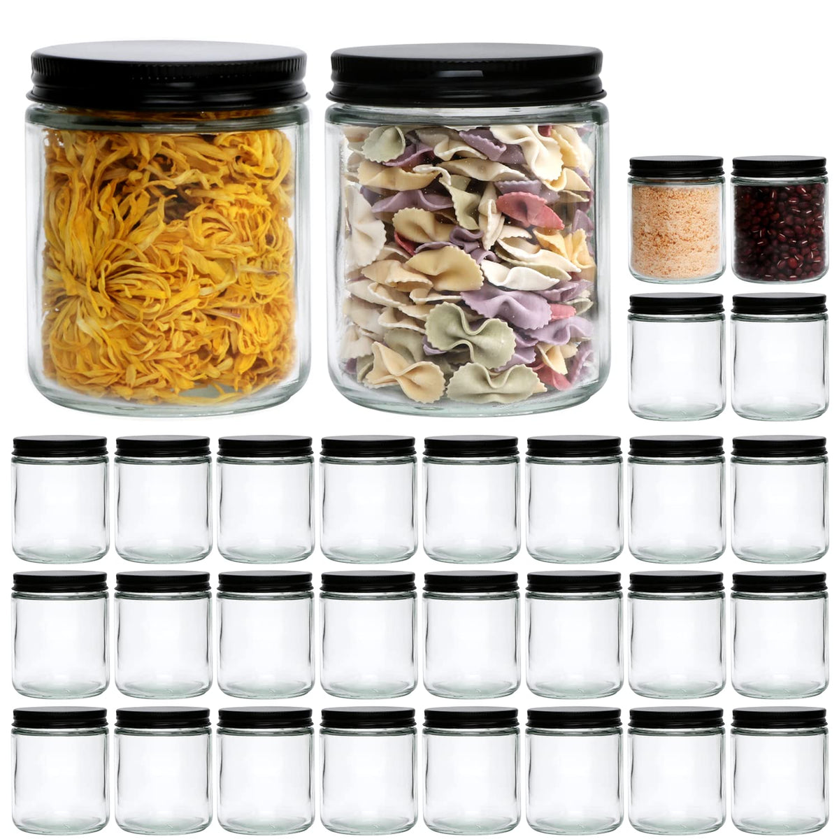 Encheng front view of clear jar showing neat appearance and storage benefit