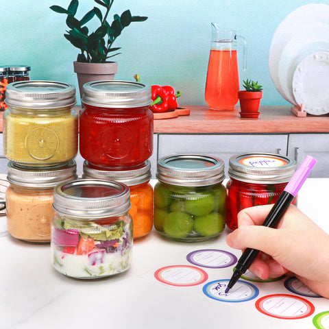 Encheng jar next to apple demonstrating half-pint size and portion control