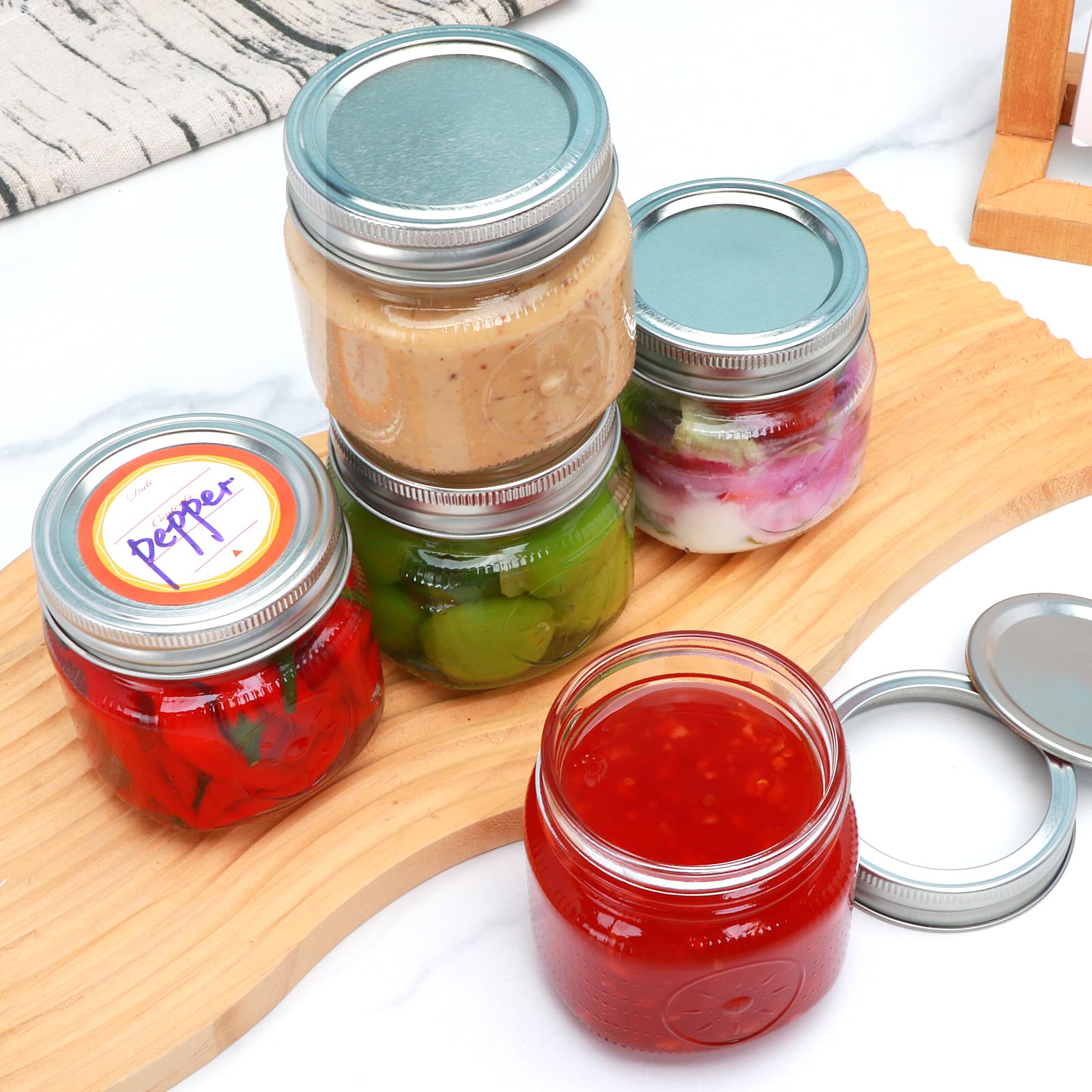 Encheng jars arranged in cabinet showing space-saving organization benefit