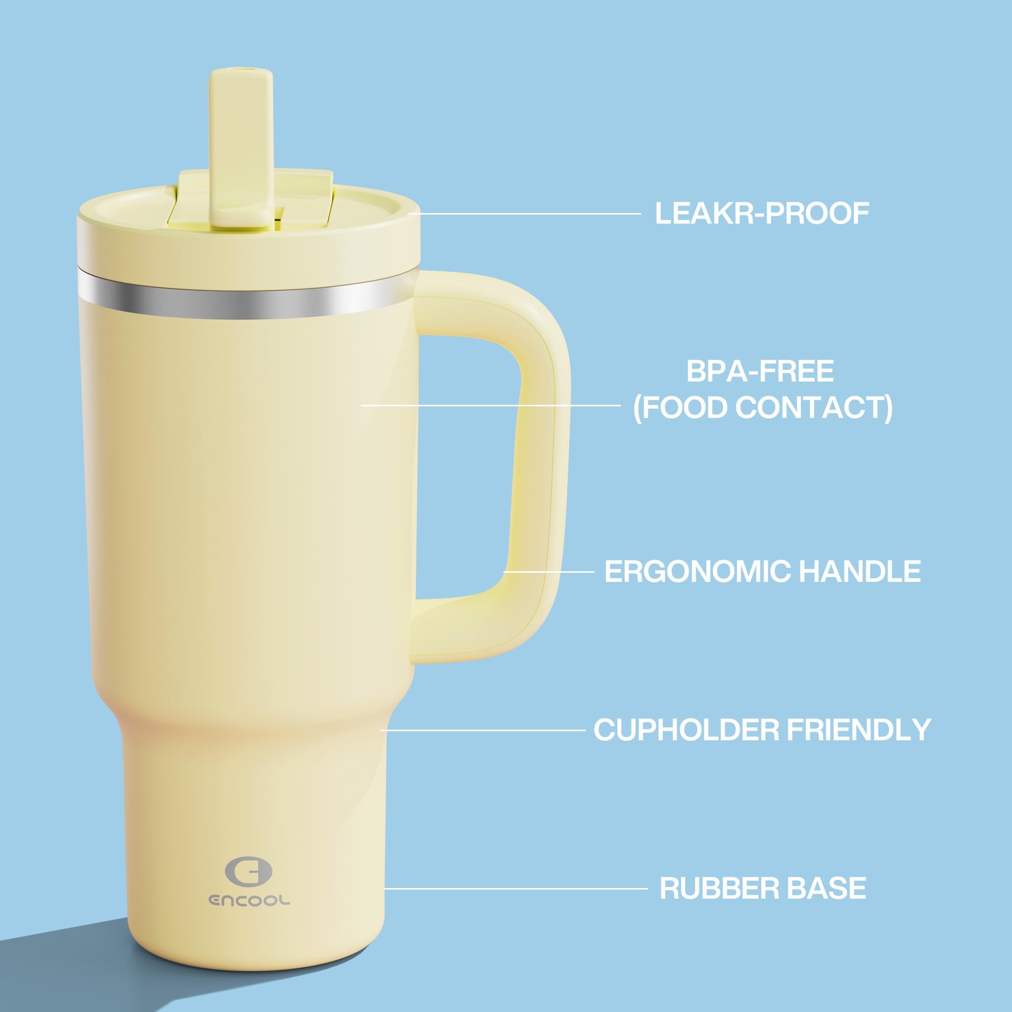ENCOOL tumbler on a picnic table showing portability and durability
