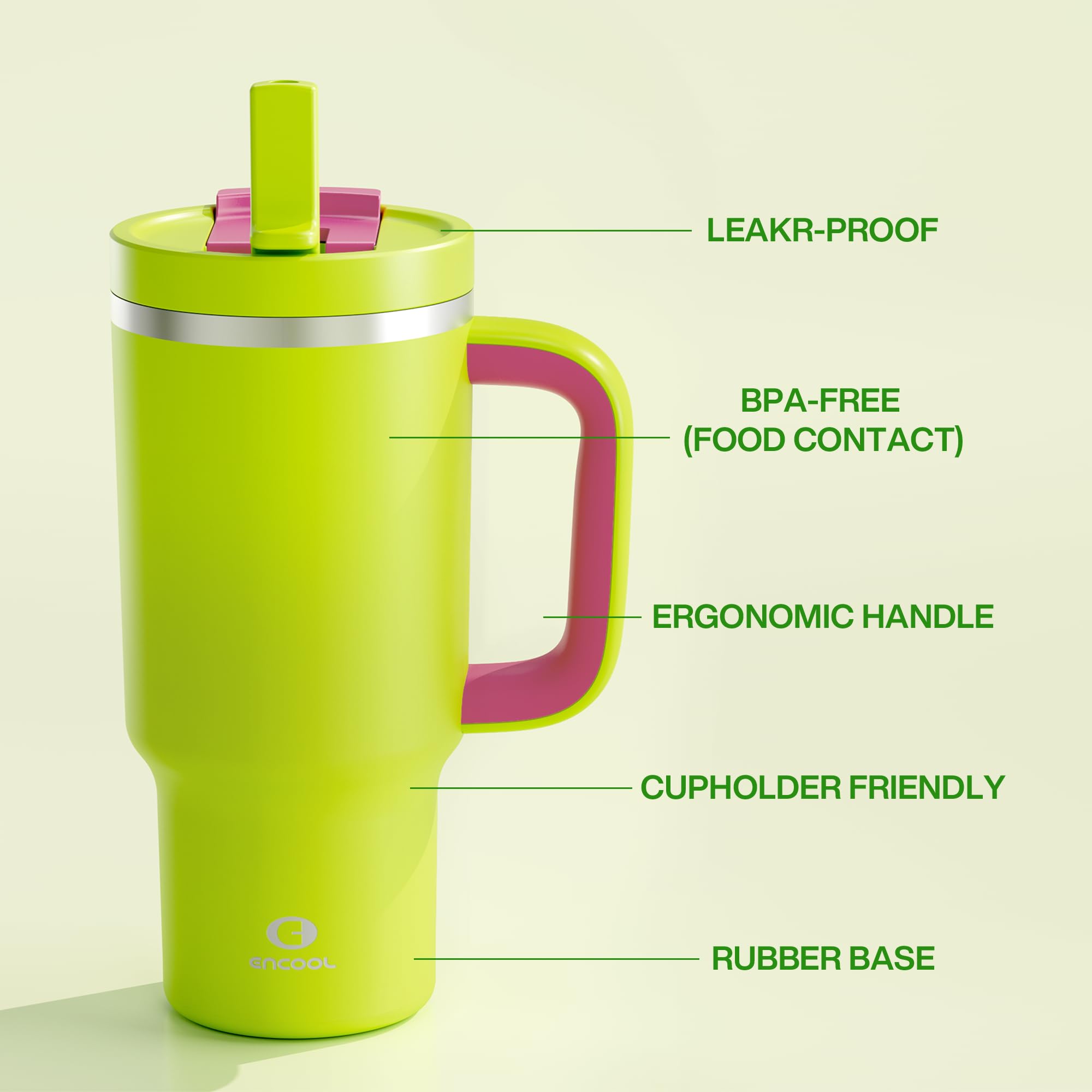 ENCOOL straw and mouthpiece view for easy sip-on-the-go benefit