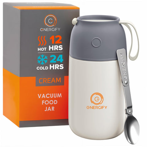 ENERGIFY front view showing cream insulated jar and branding for easy identification and style
