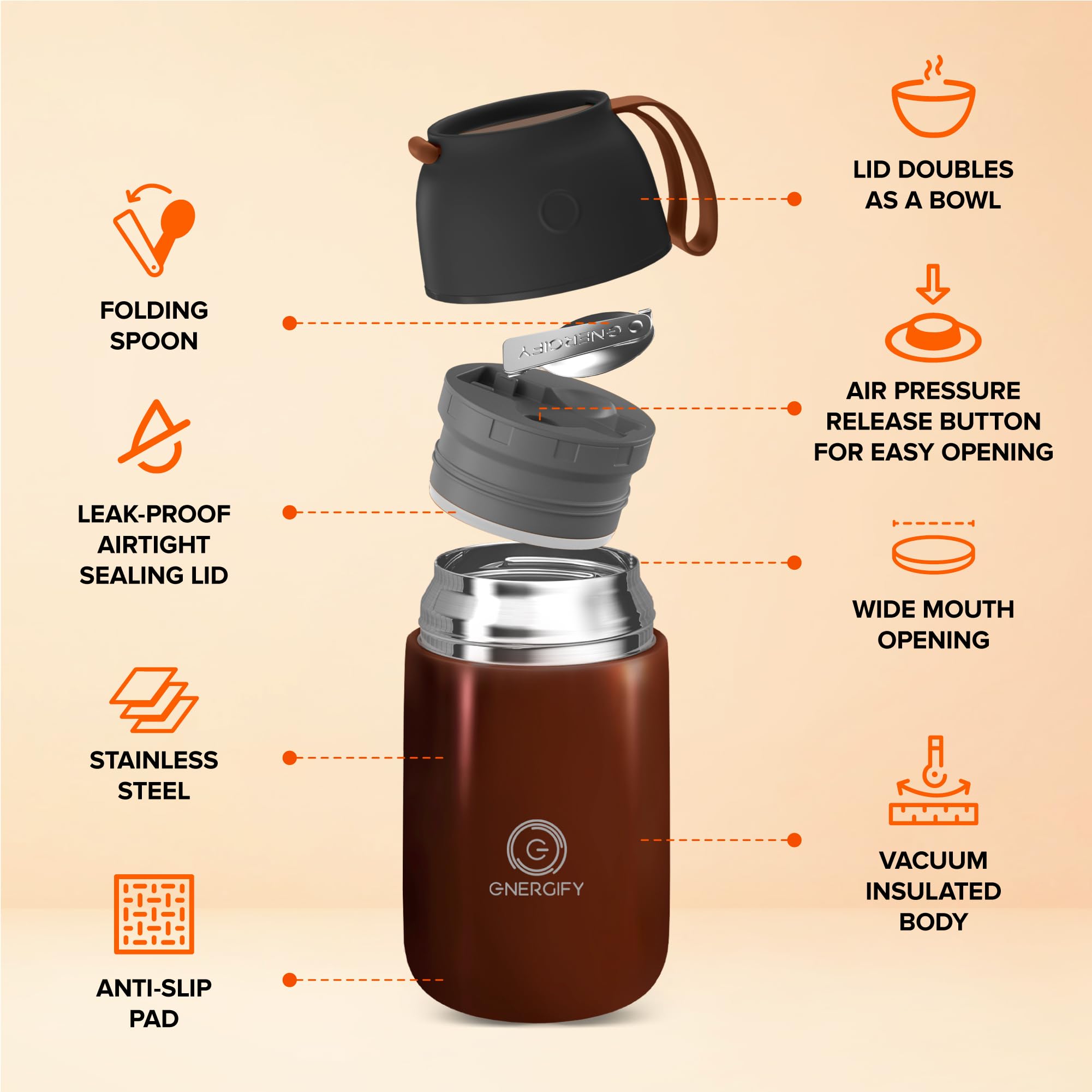 ENERGIFY wide mouth top view demonstrating easy filling and quick serving benefit