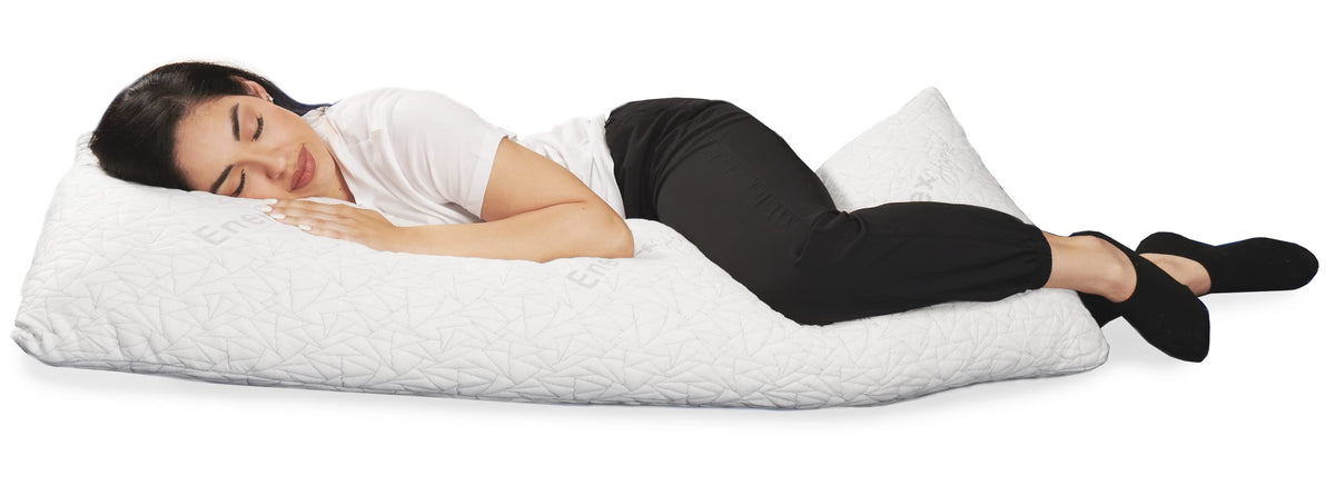 EnerPlex front view showing full 54x20 body pillow for full-body support