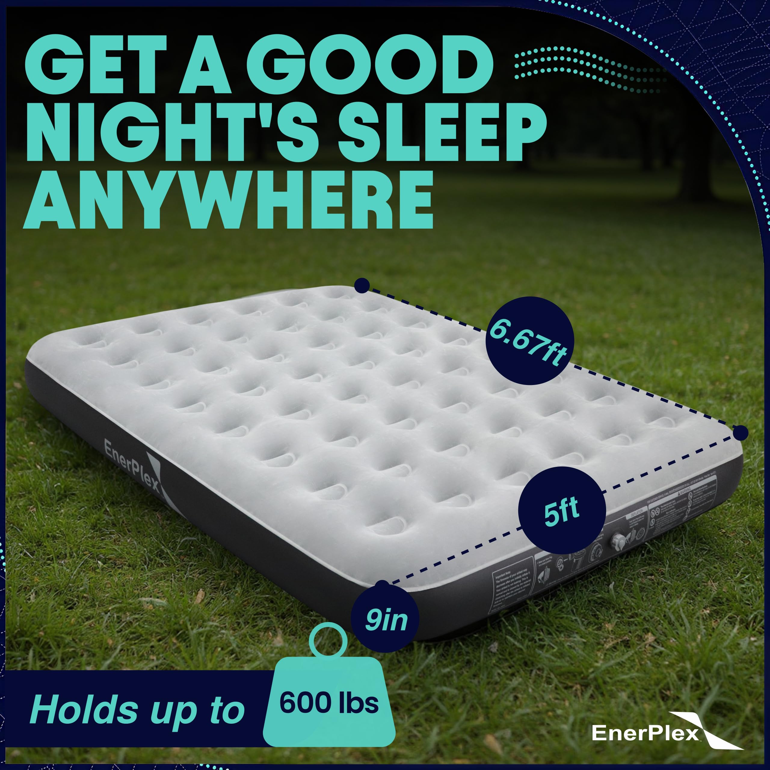 EnerPlex rolled mattress in carry bag showing portability and easy transport benefit