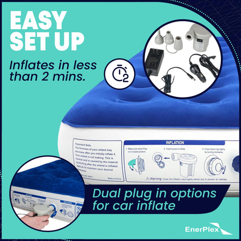 EnerPlex mattress rolled and stored in bag showing compact portability benefit