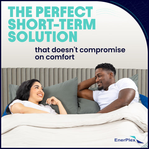 EnerPlex dual pump control panel highlighting adjustable firmness benefit