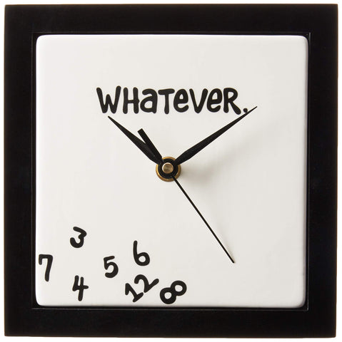 Enesco earthenware-style clock face close-up highlighting rustic texture benefit