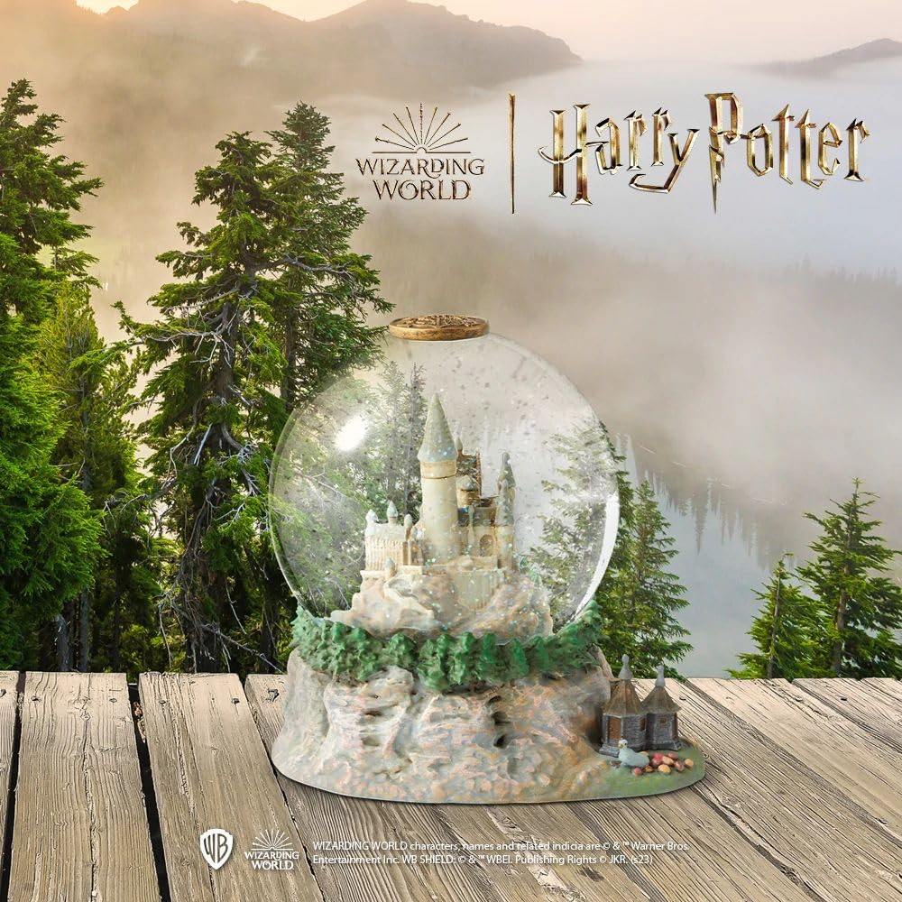 Enesco close-up of bronze Hogwarts seal cap highlighting licensed detail