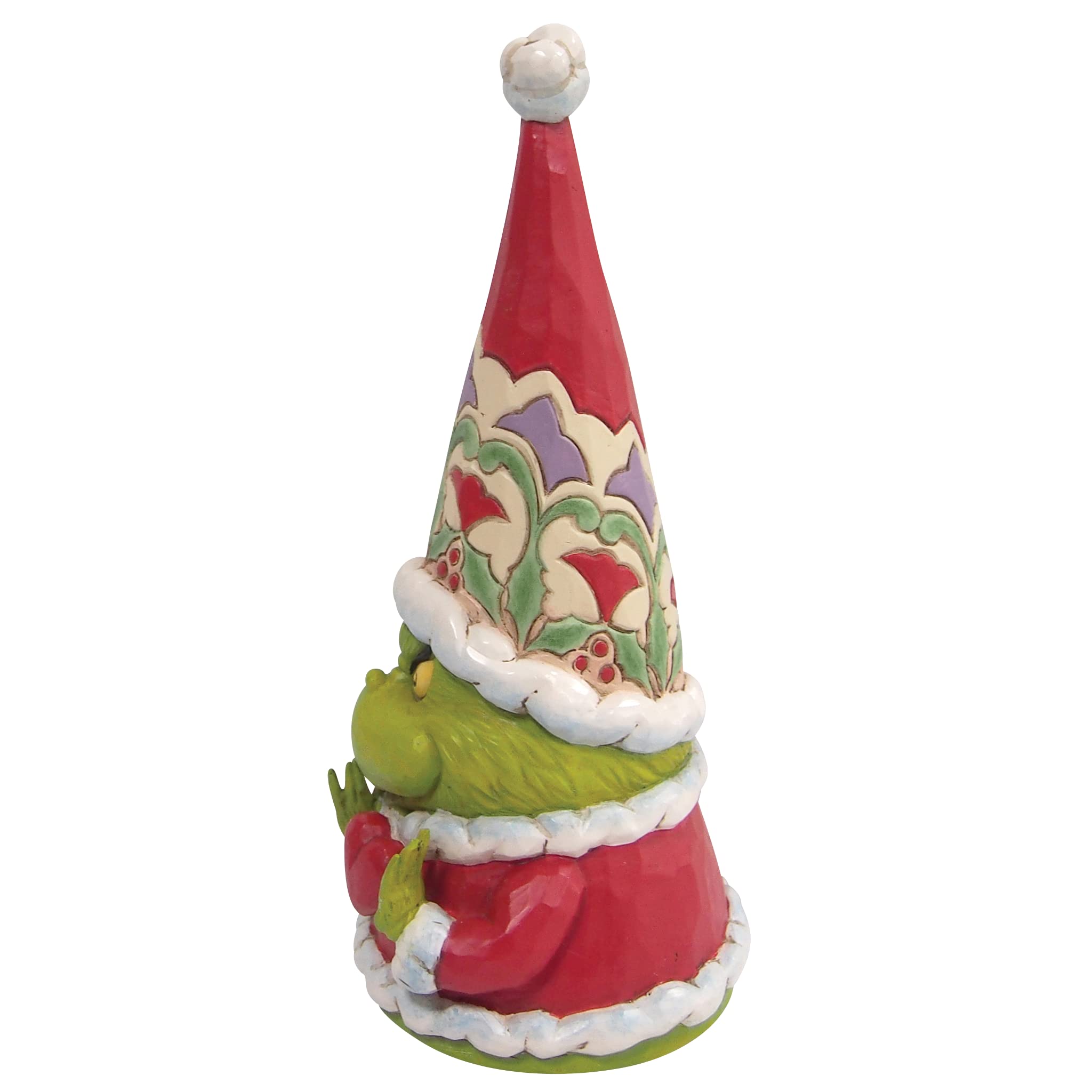 Enesco Jim Shore Grinch shown beside a ruler to show 7.25 inch size and display fit