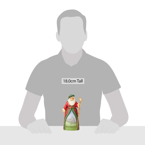 Enesco Jim Shore figurine on mantel displaying seasonal charm and easy styling
