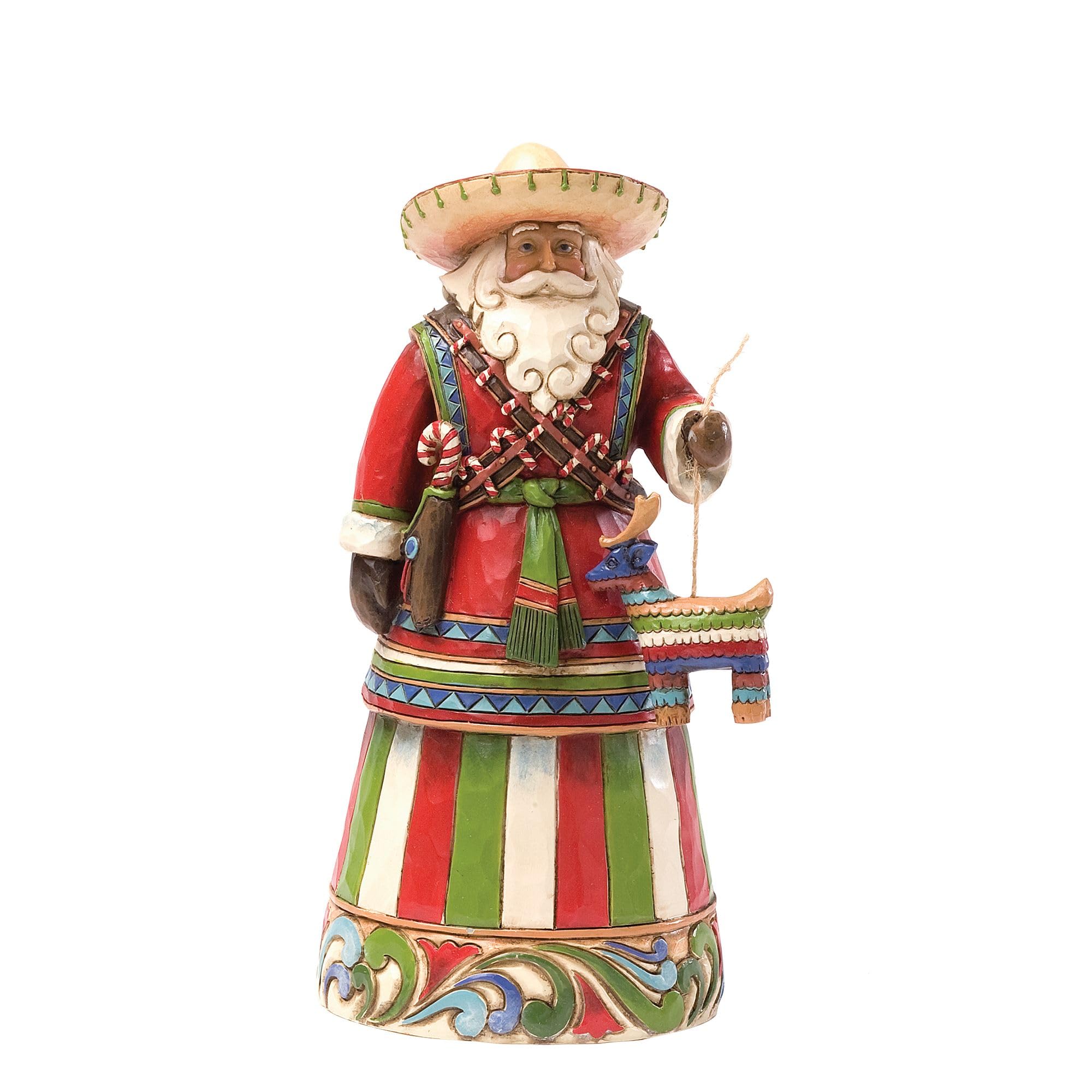 Enesco Jim Shore Mexican Santa front view showing colorful folk-art benefits